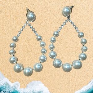 Elegant Silver Pearl Drop Earrings